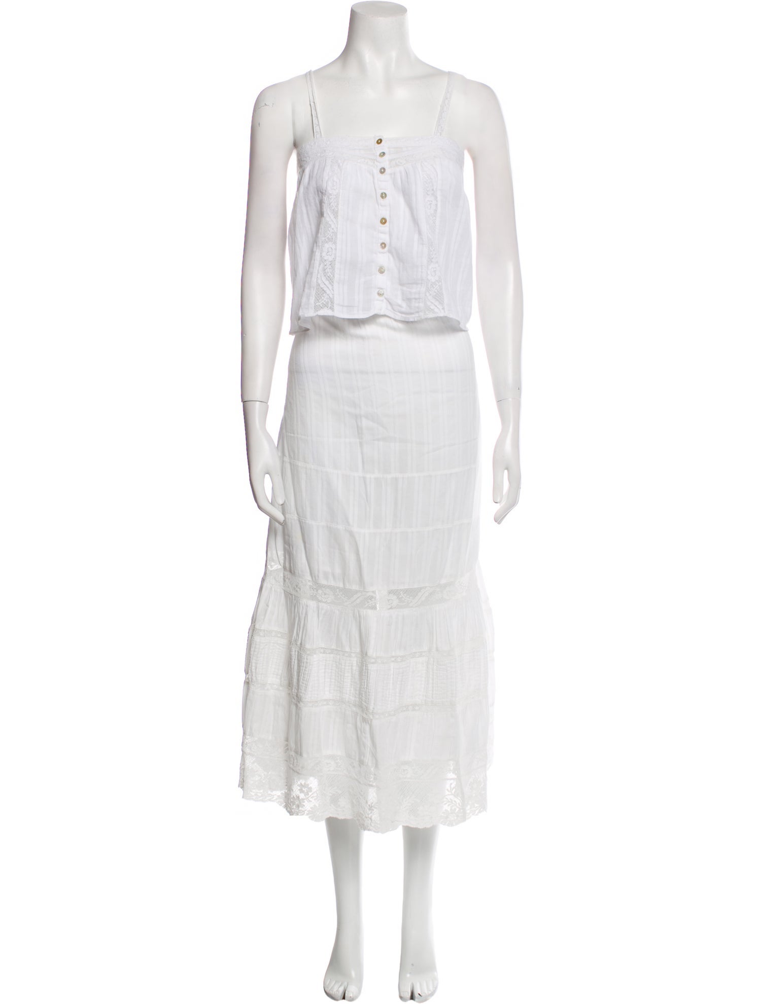 LoveShackFancy Lace Trim Embellishment Skirt Set